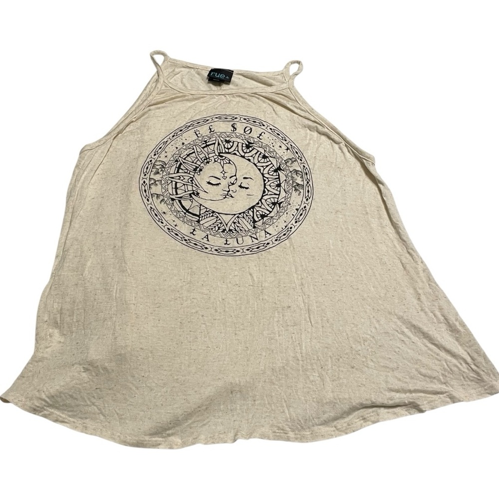 Cream Graphic Tank Top